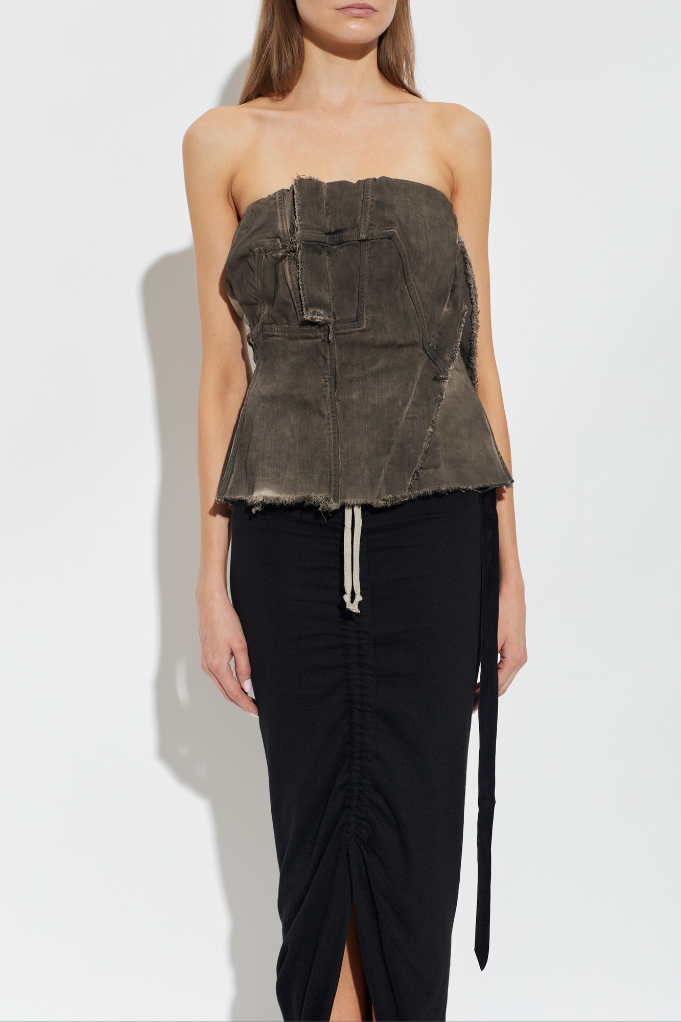 Rick Owens DRKSHDW Top with exposed shoulders and decorative strap